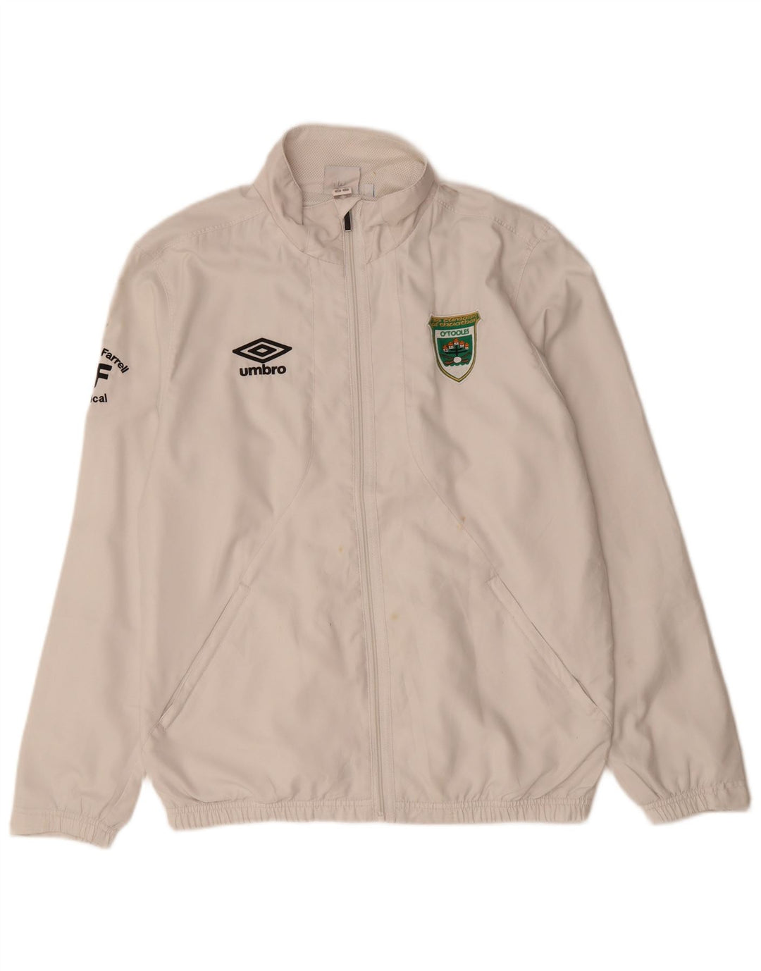 UMBRO Mens Graphic Tracksuit Top Jacket Medium White Polyester
