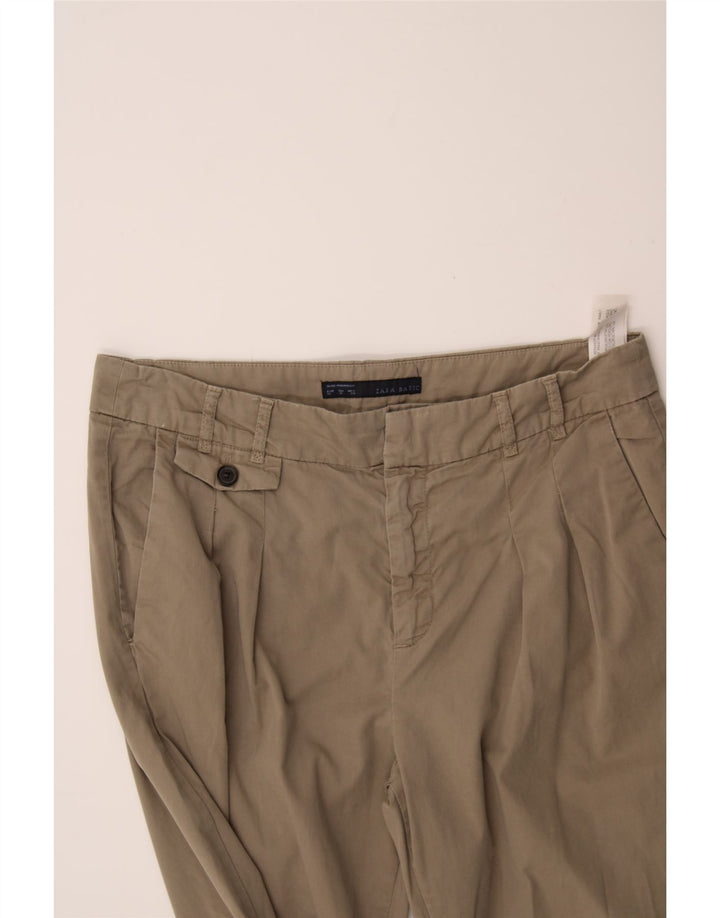 ZARA Womens Pegged Chino Trousers Medium W28 L28 Beige Cotton Vintage Zara and Second-Hand Zara from Messina Hembry 