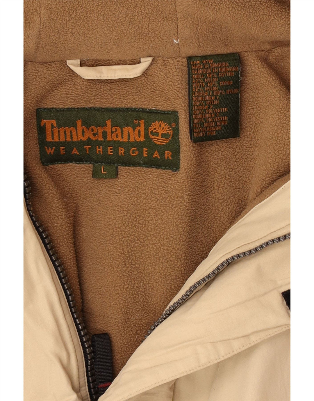 Giacca Parka con cappuccio da uomo Timberland UK 40 Large Beige Nylon