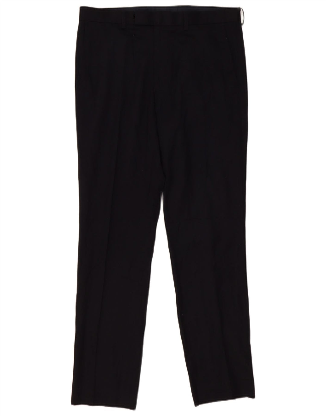 Pantaloni da abito slim da donna Marks & Spencer W32 L33 poliestere blu navy