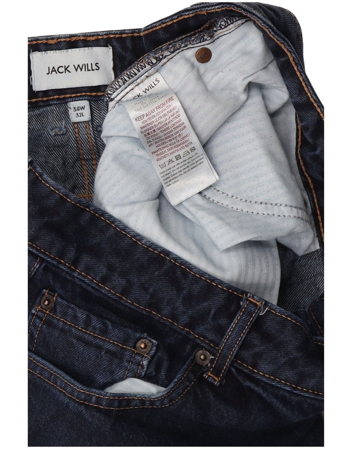 Jeans dritti da uomo Jack Wills W34 L32 cotone blu navy