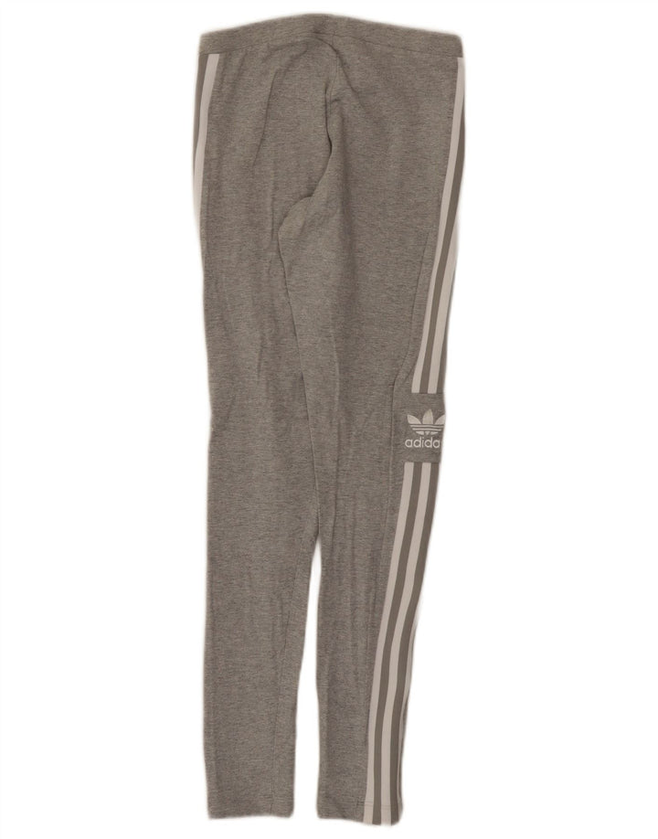 Leggings grafici da donna Adidas UK 8 piccolo cotone grigio
