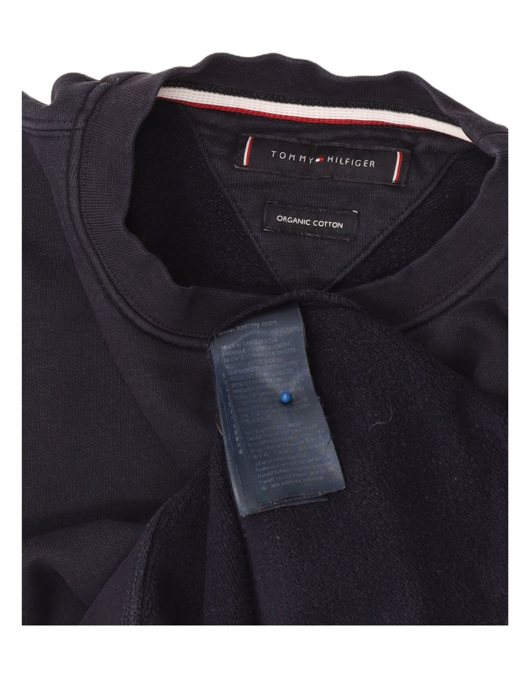Tommy Hilfiger Uomo Felpa Maglione Medio Blu Navy Cotone