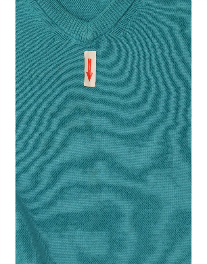 Maglione maglione con scollo a V da uomo Marks & Spencer 2XL cotone turchese