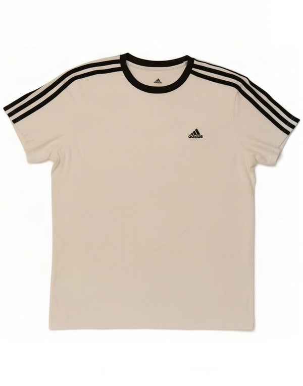 T-shirt da donna Adidas Top UK 12/14 cotone bianco medio