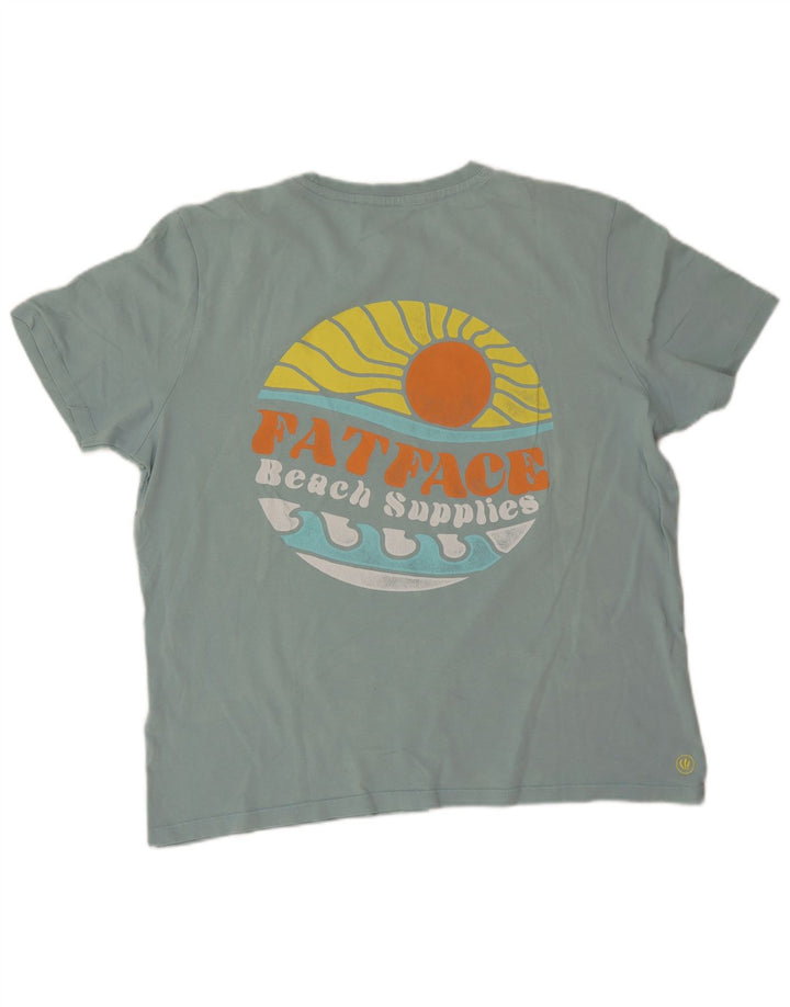 T-shirt grafica da uomo Fat Face Top XL in cotone turchese
