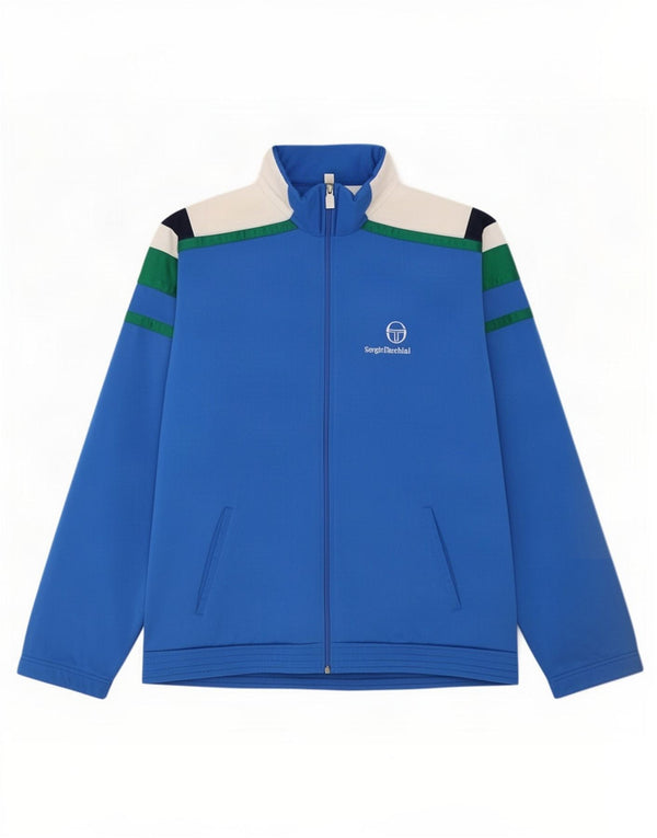 Sergio Tacchini Mens Tracksuit Top Jacket IT 52 Large Blue Colourblock