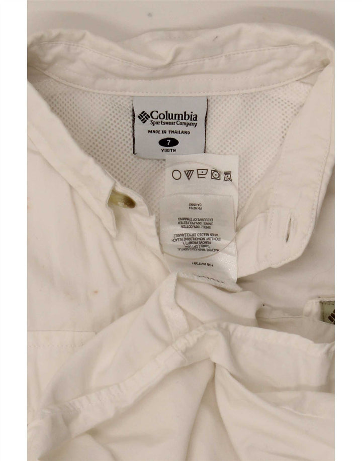 Camicia a maniche corte Columbia da bambino 6-7 anni in cotone bianco