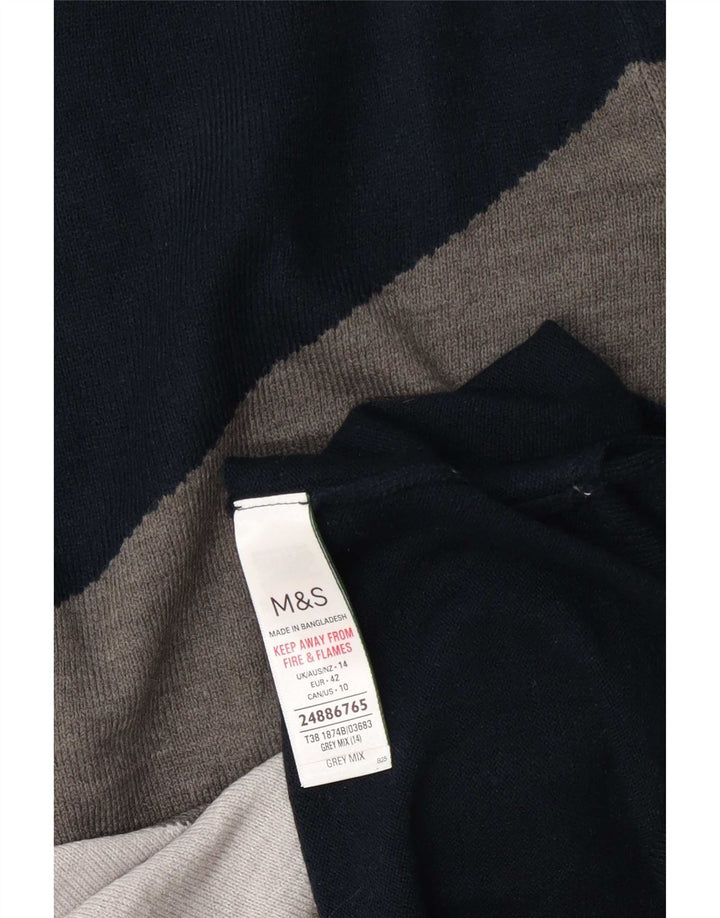 Maglione maglione girocollo da donna Marks & Spencer UK 14 grande grigio