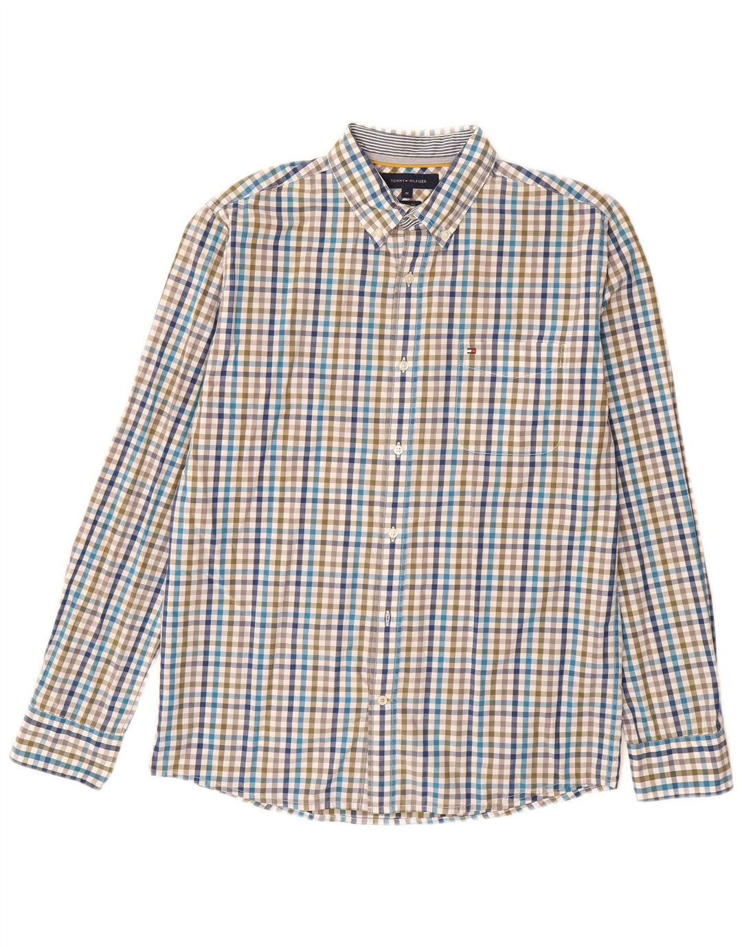 TOMMY HILFIGER Mens Vintage Fit Shirt Medium Multicoloured Check Cotton