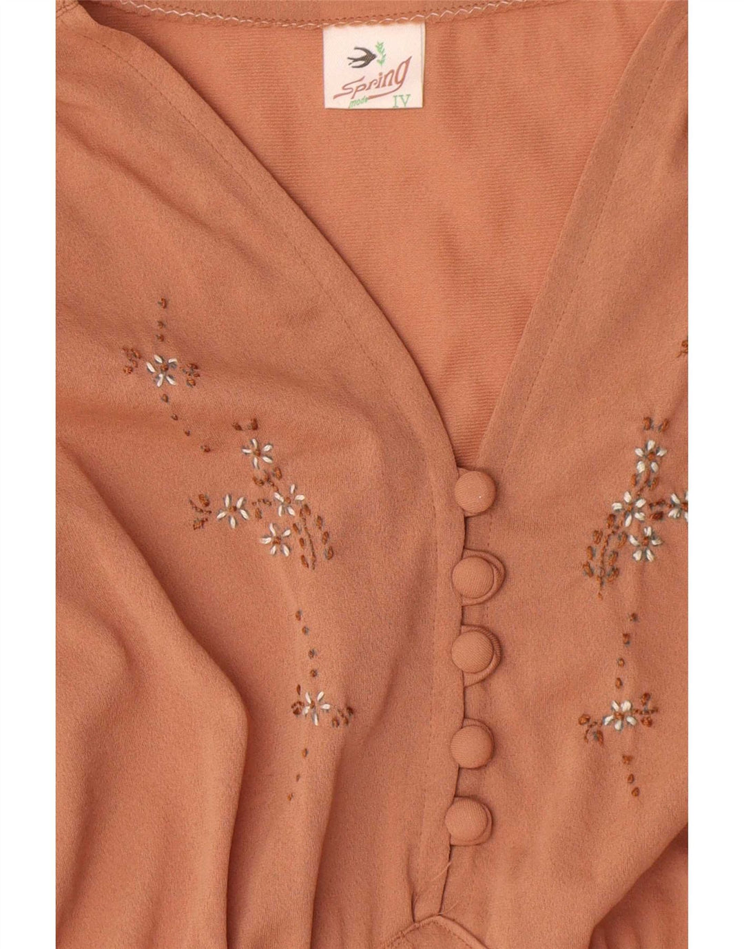 Abito lungo da donna vintage UK 12 Marrone medio