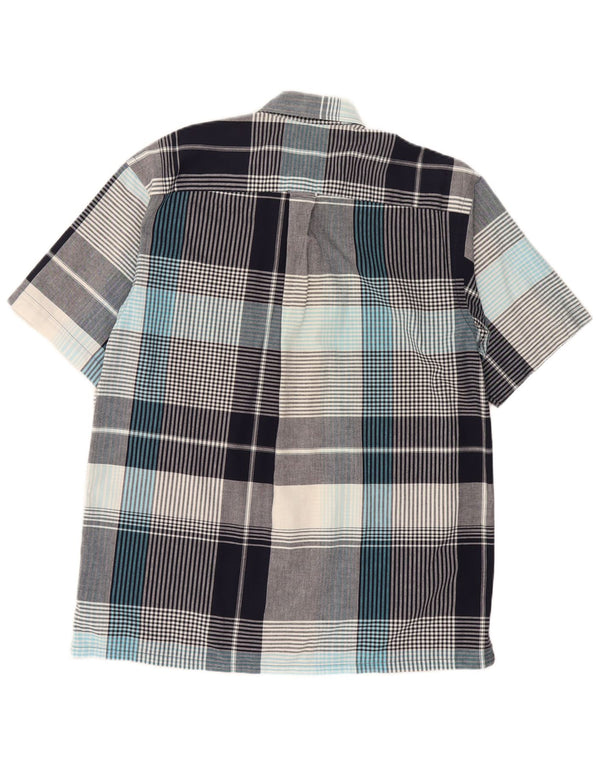 Camicia da uomo a maniche corte Nautica in cotone a quadri grigio medio