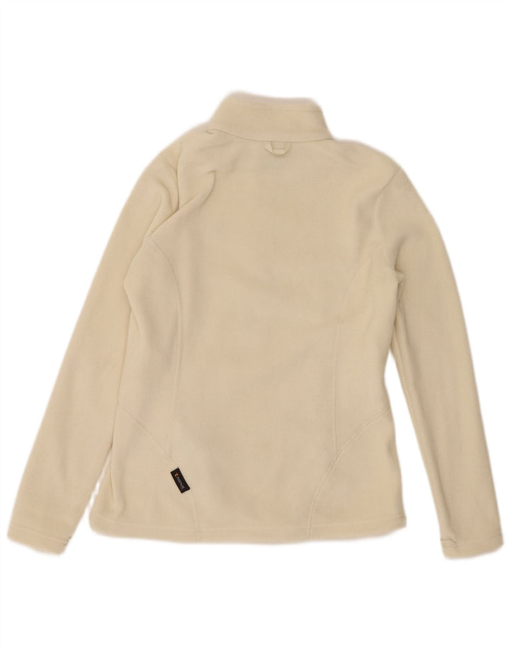Giacca in pile con fodera da donna Jack Wolfskin UK 8/10 Small Poliestere bianco sporco