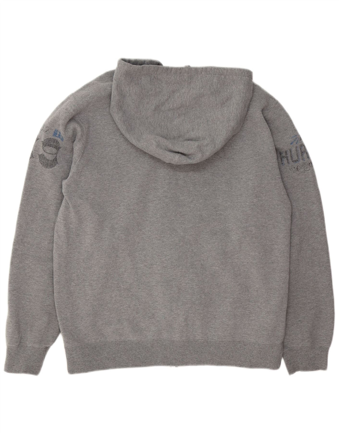 Felpa con cappuccio e zip grafica Hurley da uomo in poliestere chiazzato grigio medio