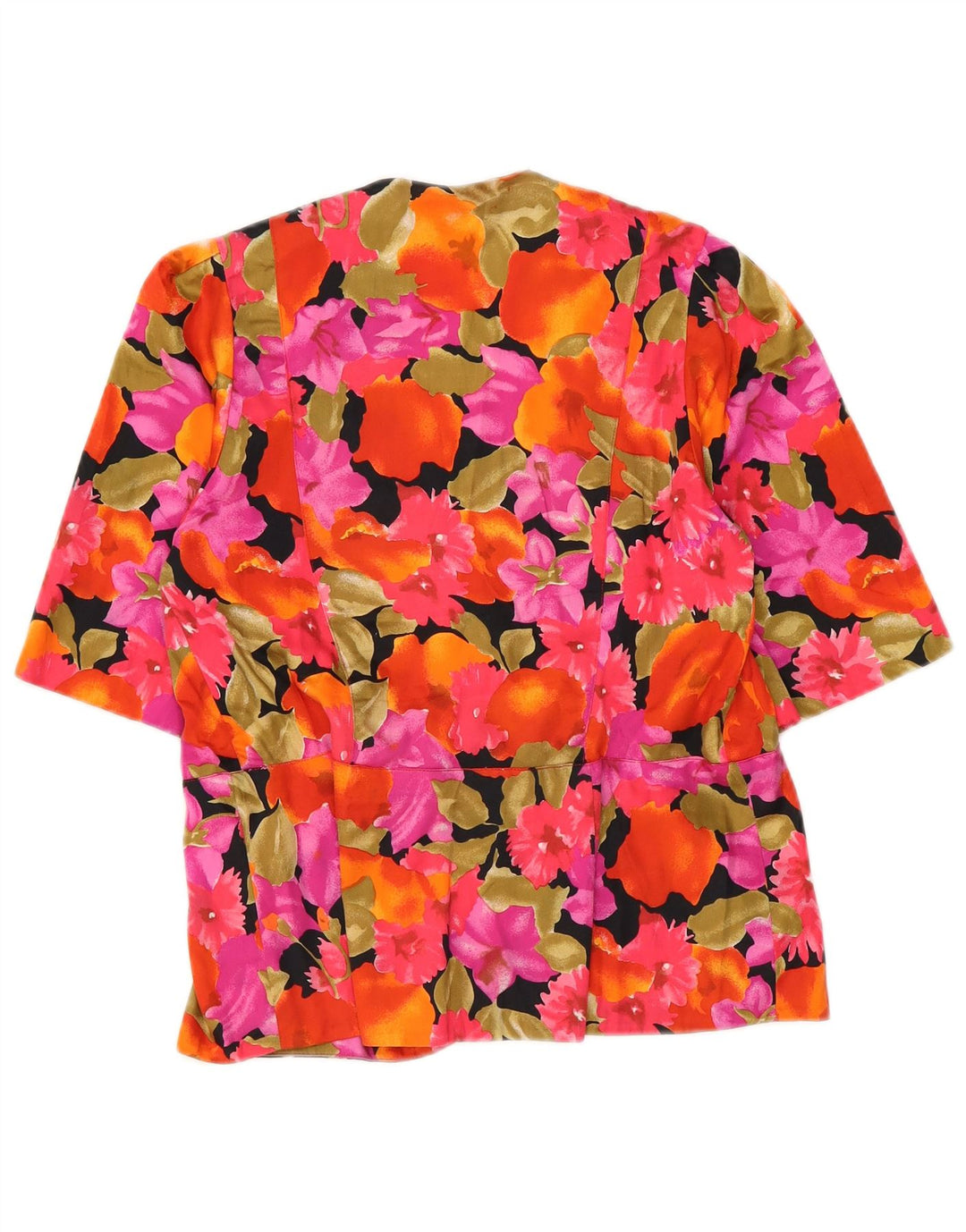 Camicetta camicia a maniche corte da donna vintage IT 45 floreale multicolore medio