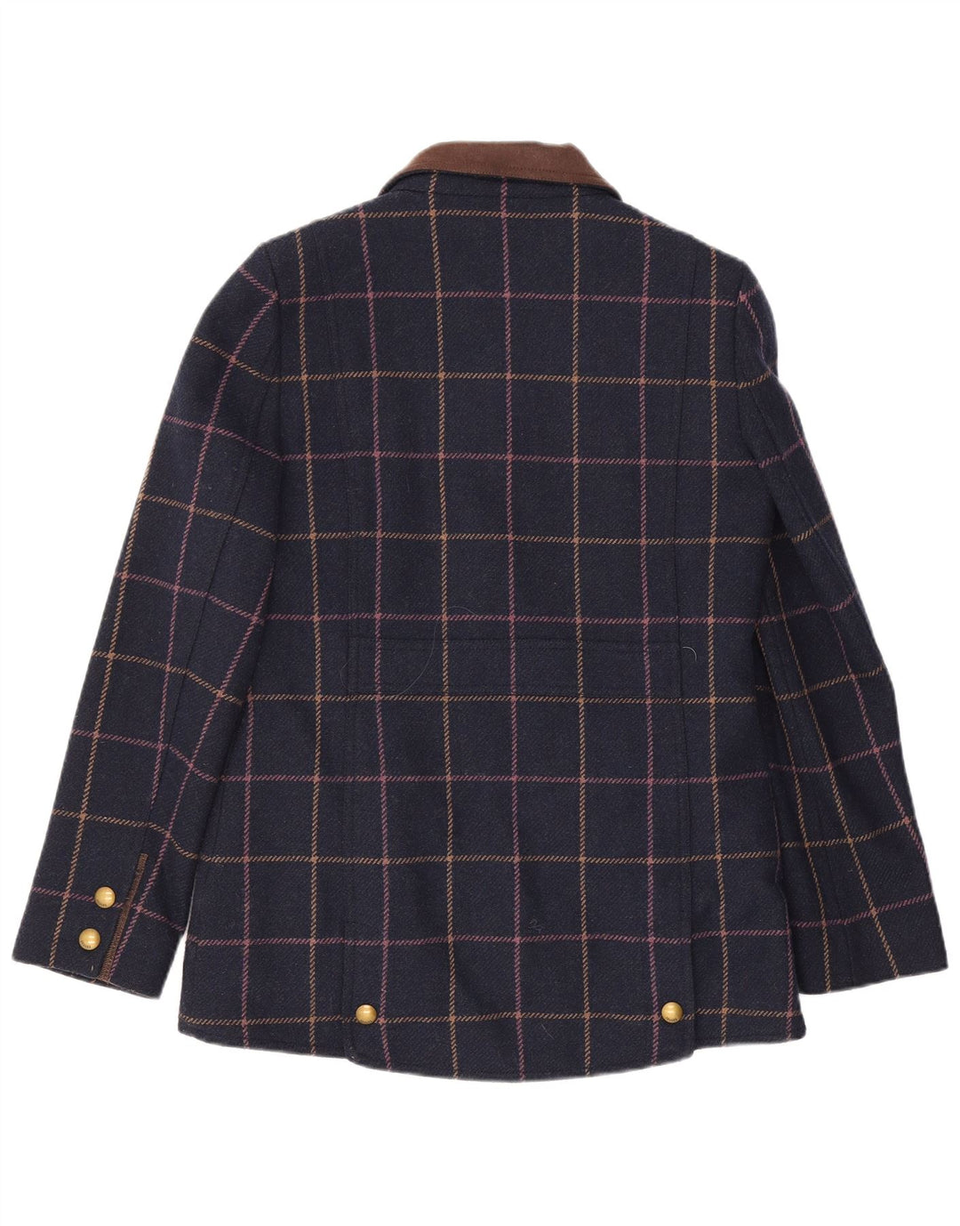 Giubbotto bomber da donna Joules UK 12 medio in lana a quadri blu navy