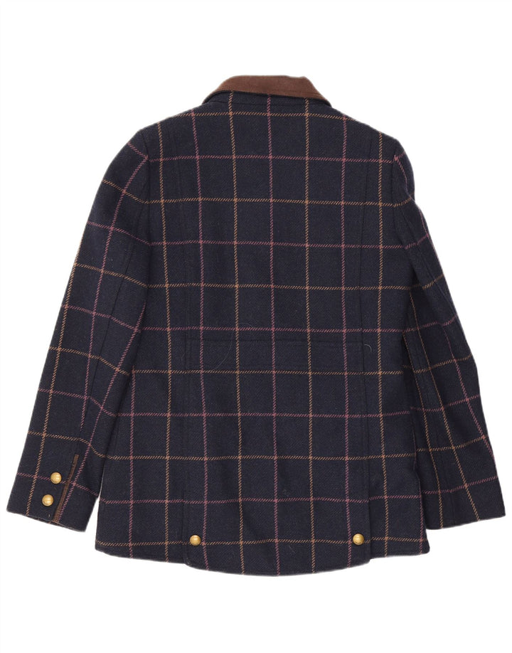 Giubbotto bomber da donna Joules UK 12 medio in lana a quadri blu navy