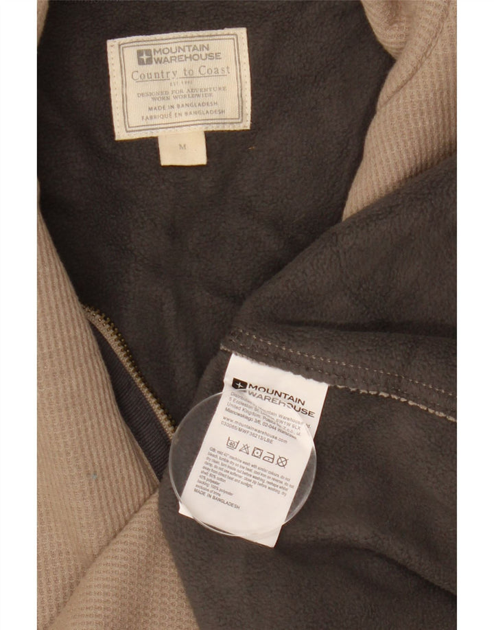 Maglione da uomo con collo con zip Mountain Warehouse in cotone beige medio