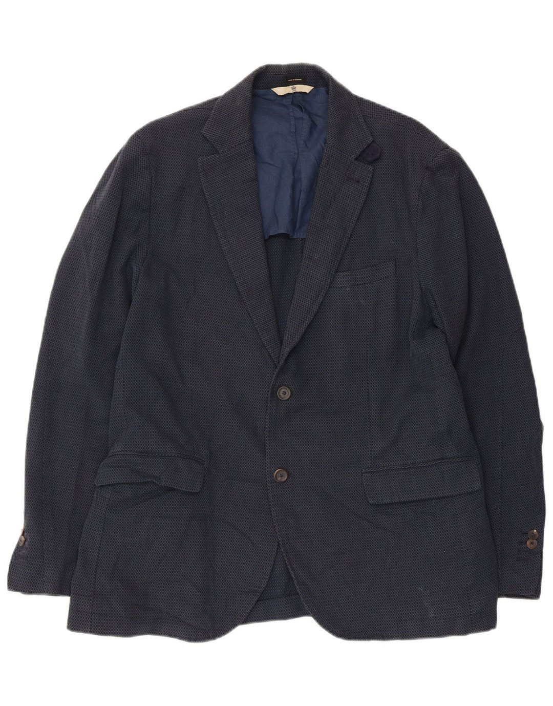 Giacca blazer da uomo a 2 bottoni Massimo Dutti EU 52 Large Blu Navy geometrico