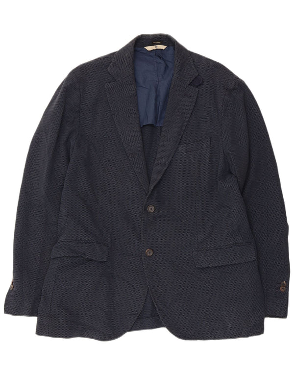 Giacca blazer da uomo a 2 bottoni Massimo Dutti EU 52 Large Blu Navy geometrico