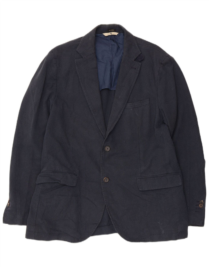 Giacca blazer da uomo a 2 bottoni Massimo Dutti EU 52 Large Blu Navy geometrico