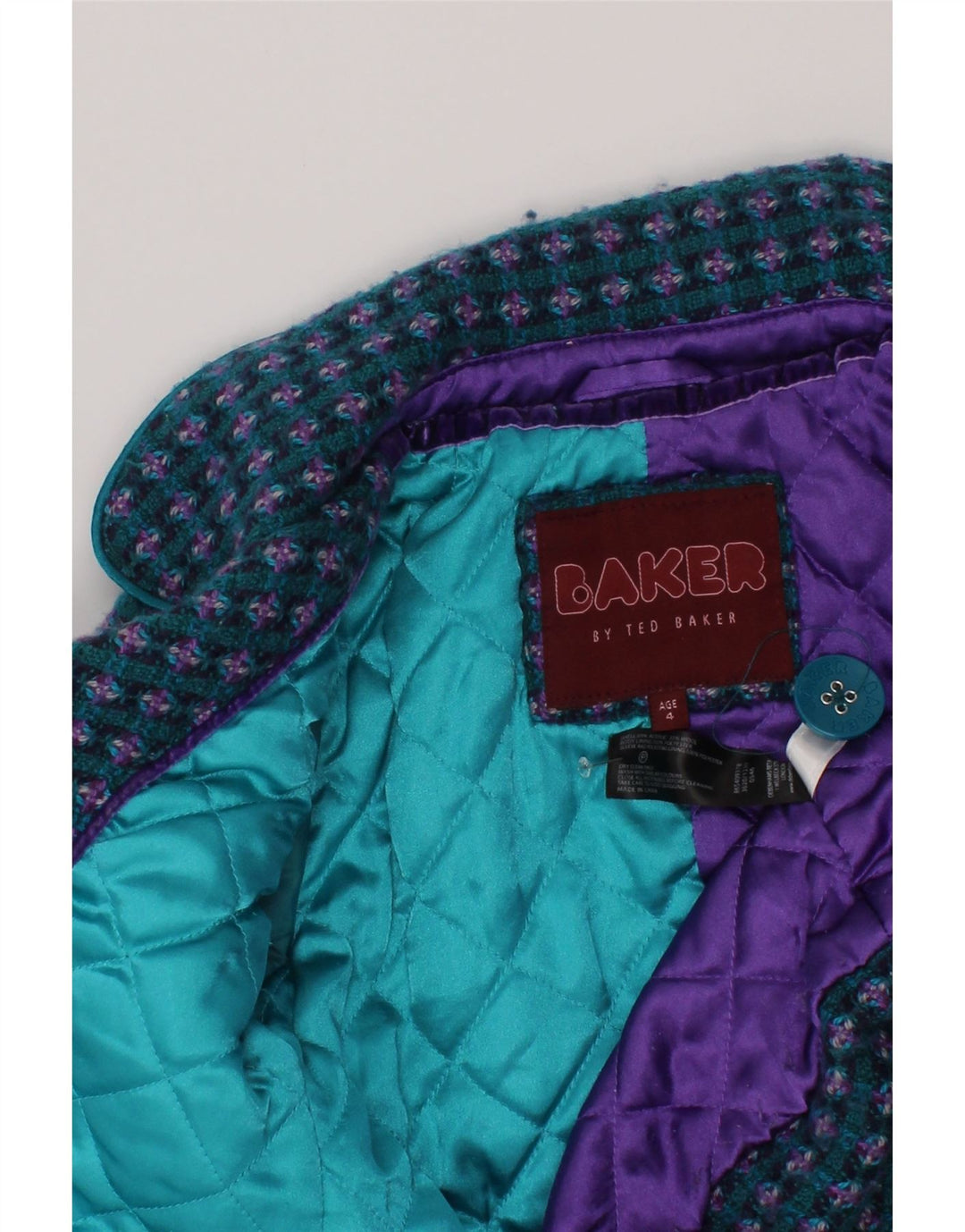 Cappotto per ragazze Ted Baker 3-4 anni in acrilico blu