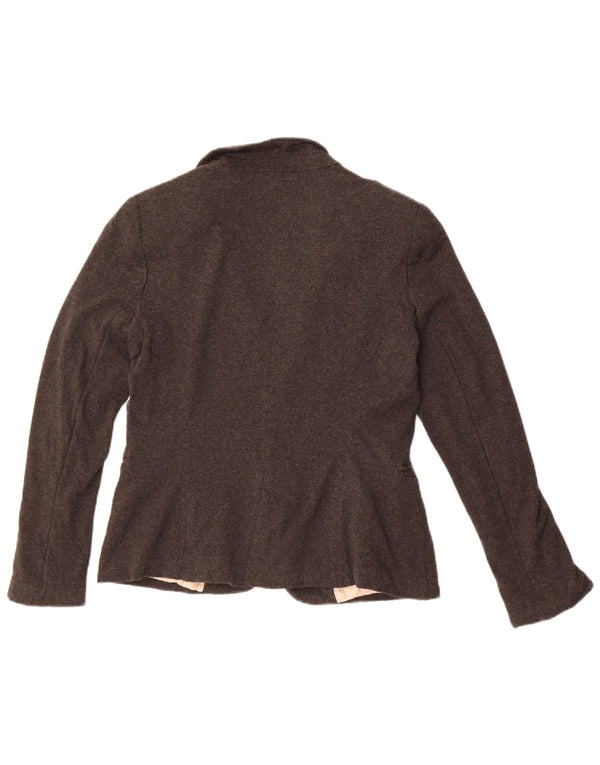 Giacca blazer a 1 bottone da donna Zara UK 14 grande acetato grigio