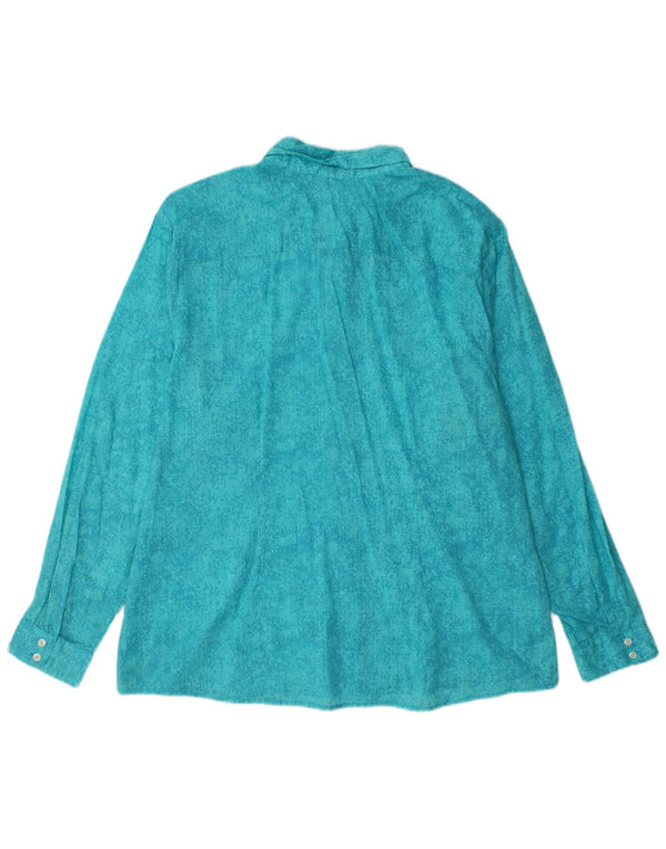 Camicia da donna con motivo astratto Eddie Bauer UK 20 2XL cotone blu