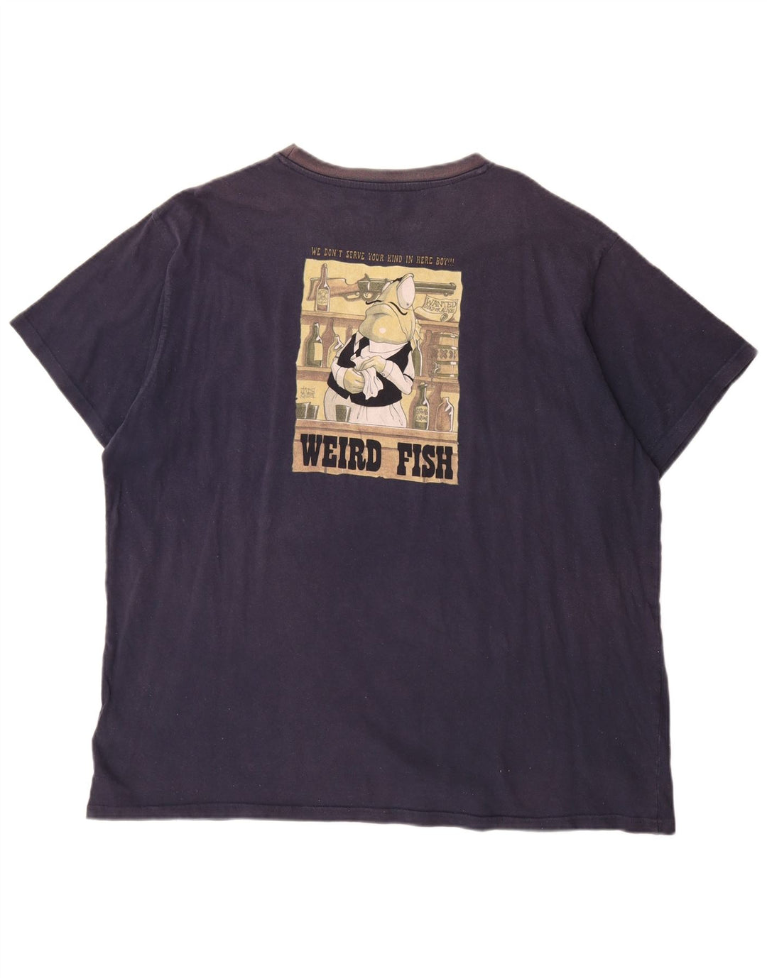 WEIRD FISH T-shirt grafica da uomo Top 3XL cotone blu navy