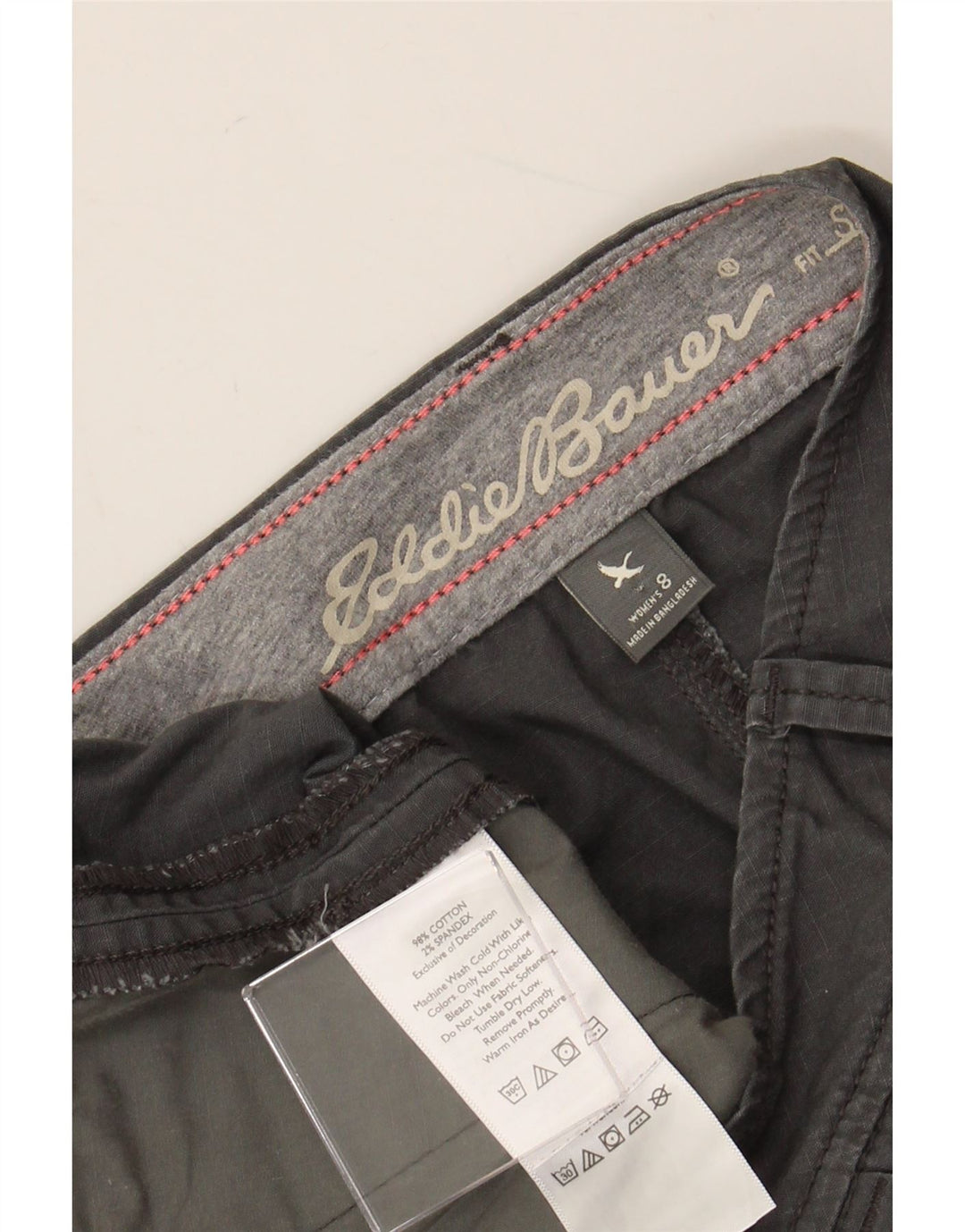 Pantaloncini chino da donna EDDIE BAUER US 8 medi W32 cotone grigio