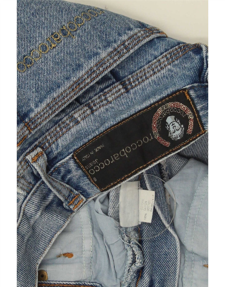 Gonna in denim da donna Roccobarocco W33 grande cotone blu