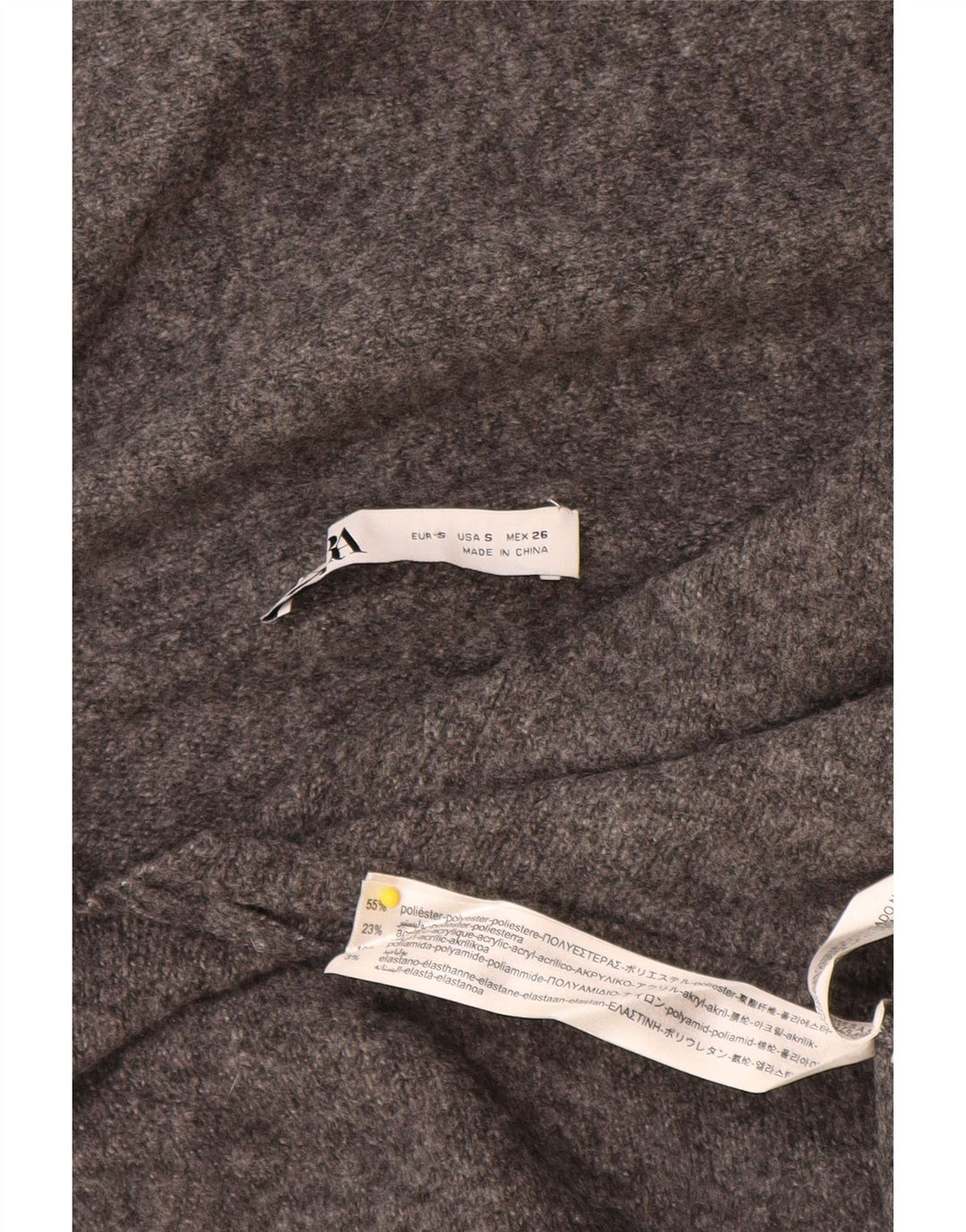 Maglione Zara da donna oversize con collo a scialle UK 10 piccolo poliestere grigio