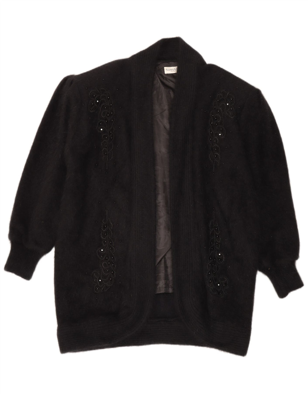 Sunshine Donna Maglione cardigan aperto a linea lunga oversize UK 18 XL Nero