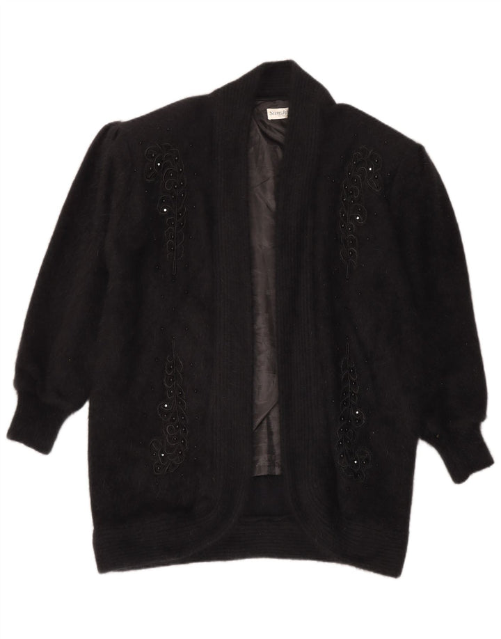 Sunshine Donna Maglione cardigan aperto a linea lunga oversize UK 18 XL Nero