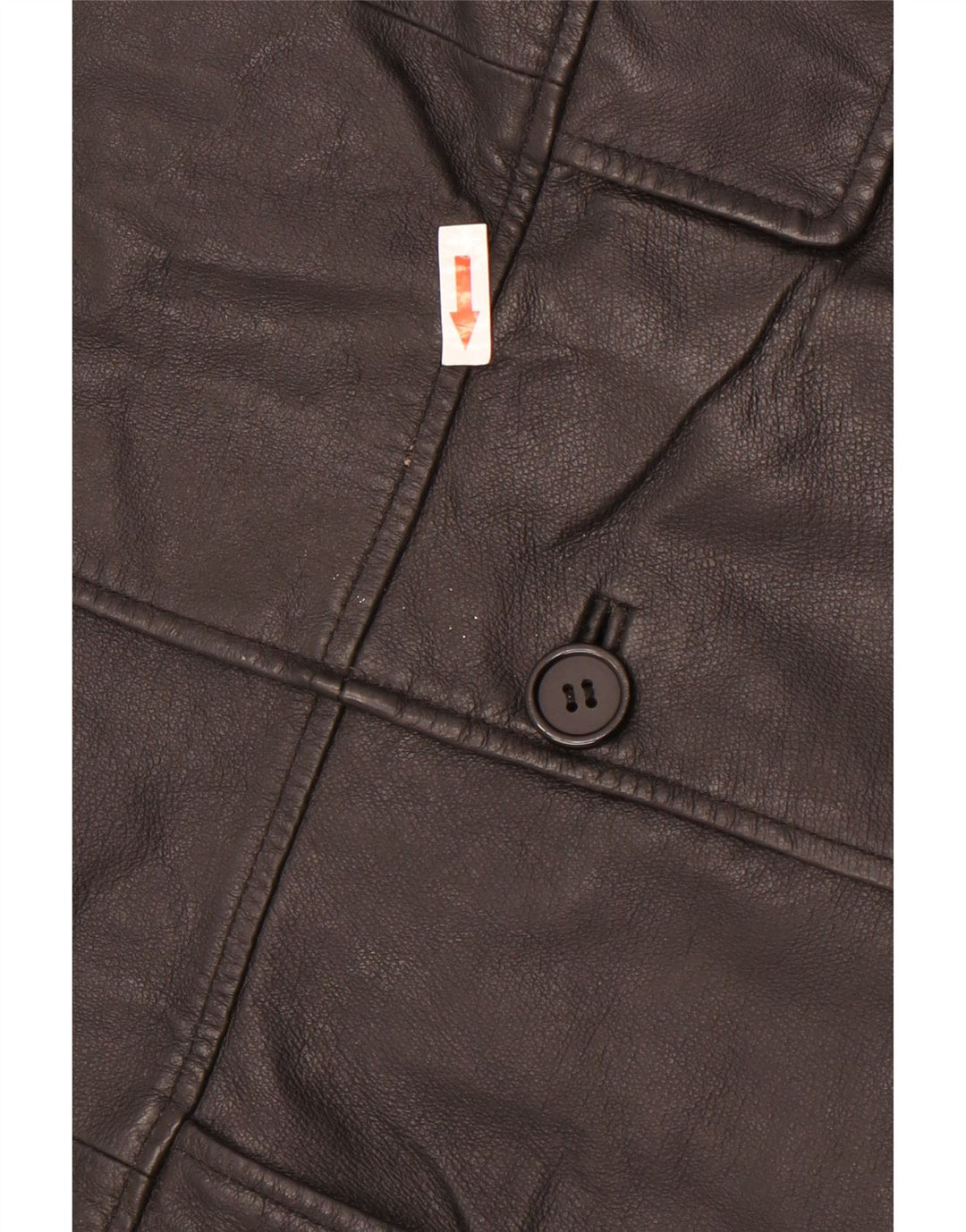 Giacca blazer in pelle vintage da uomo a 3 bottoni UK 38 in pelle nera media