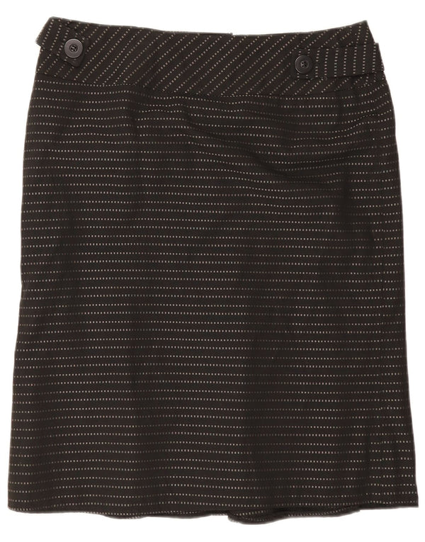 Gonna dritta midi da donna Principles UK 14 media W32 gessata nera