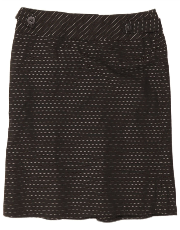 Gonna dritta midi da donna Principles UK 14 media W32 gessata nera