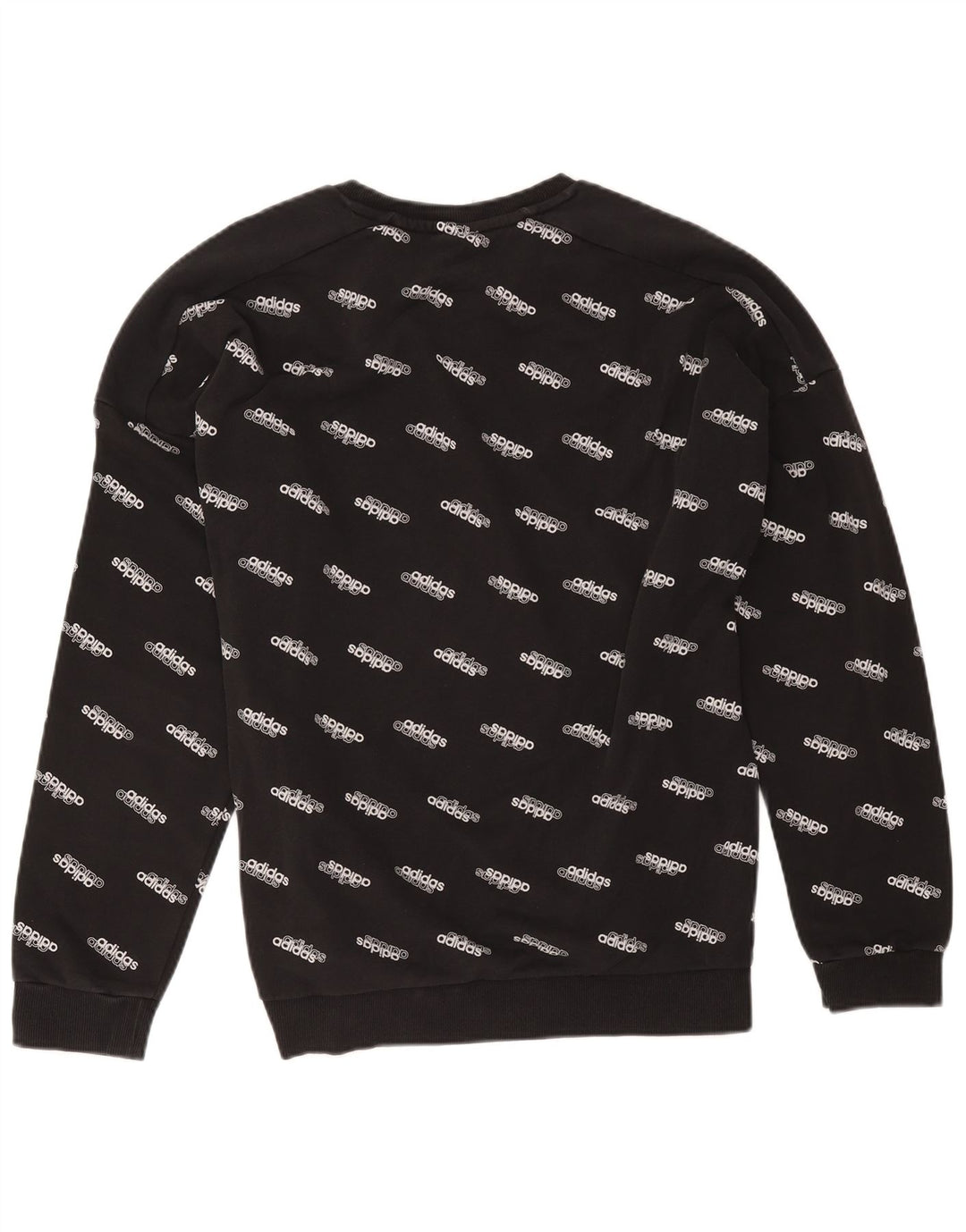 Felpa grafica da uomo Adidas Maglione grande cotone nero