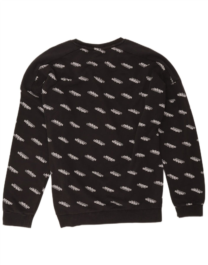 Felpa grafica da uomo Adidas Maglione grande cotone nero