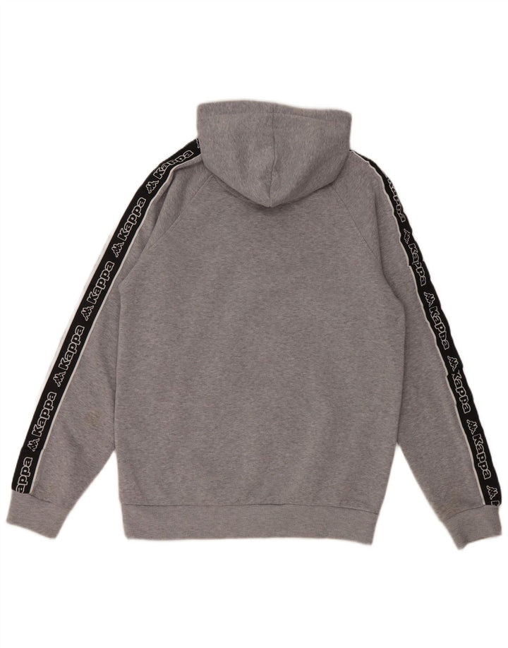 Maglione con cappuccio grafico da uomo Kappa in poliestere color block grigio medio