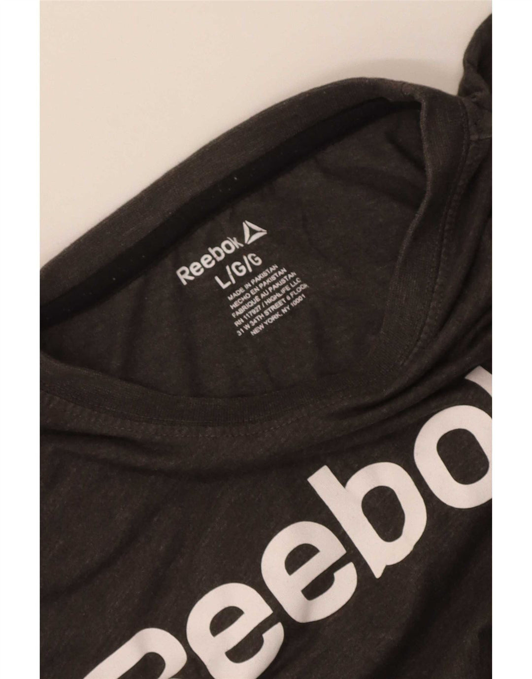 T-shirt grafica Reebok da uomo grande grigia