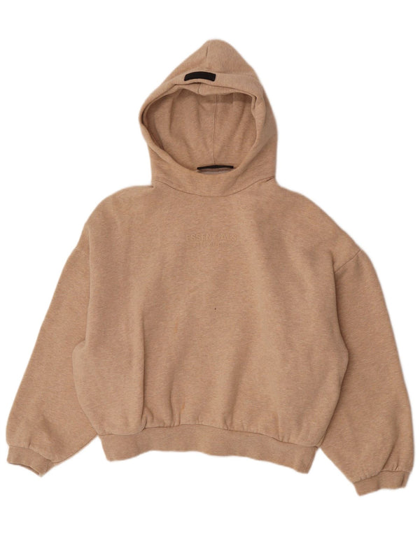 Felpa con cappuccio oversize con grafica da donna Essentials UK 6 XS Cotone beige