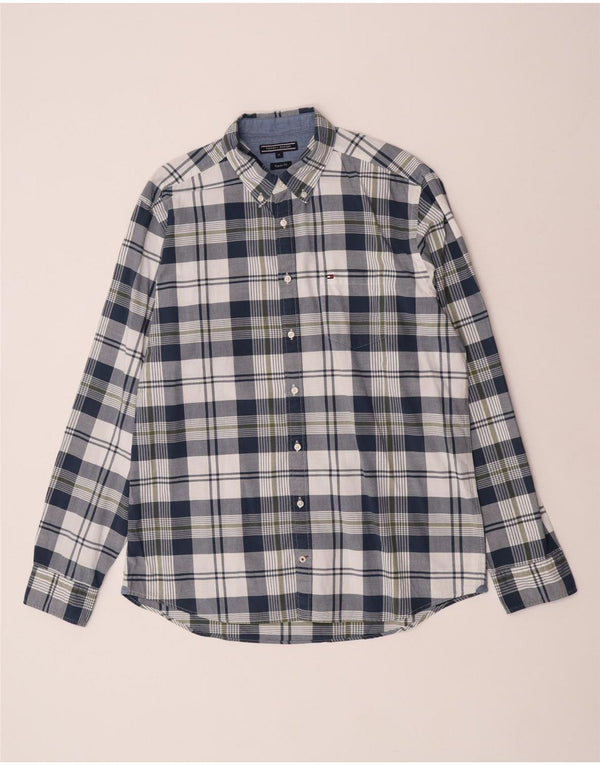 Camicia da uomo vestibilità regolare Tommy Hilfiger XL blu navy a quadri
