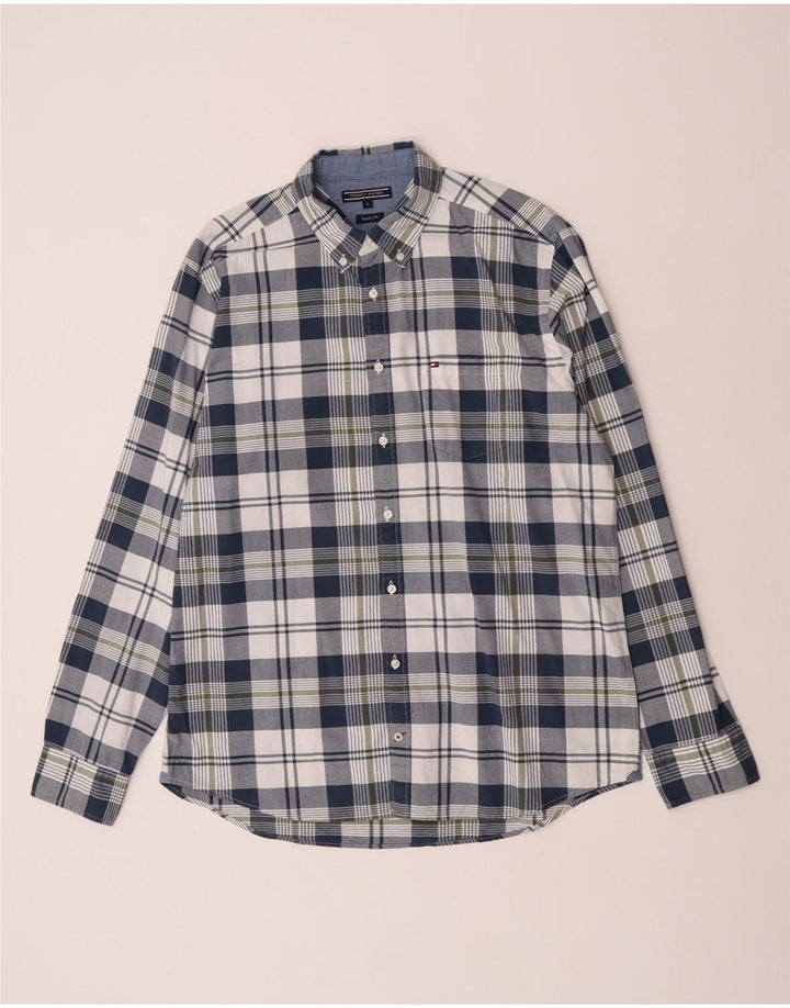 Camicia da uomo vestibilità regolare Tommy Hilfiger XL blu navy a quadri