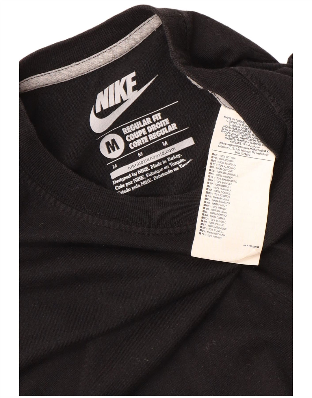 T-shirt NIKE da uomo con vestibilità regolare, cotone medio nero