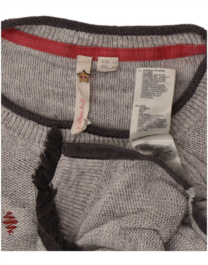 Maglione maglione con scollo a barca lungo da donna di White Stuff UK 10 piccolo grigio