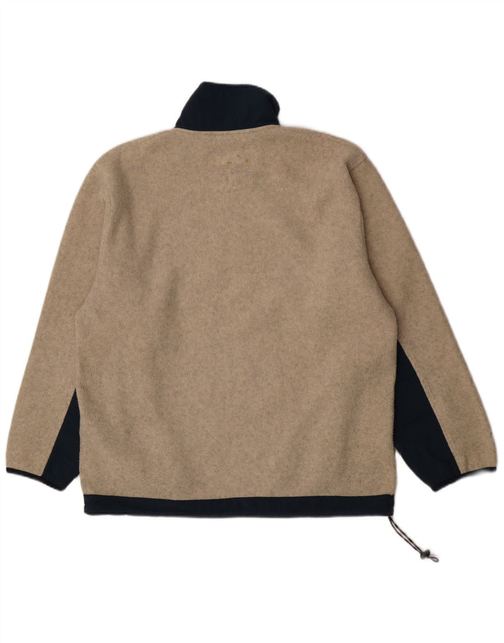 Maglione in pile da uomo Invicta con zip e collo, grande, in poliestere color block beige