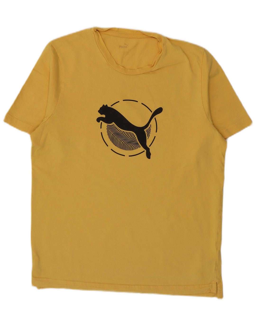 T-shirt grafica da uomo Puma Top grande in cotone giallo