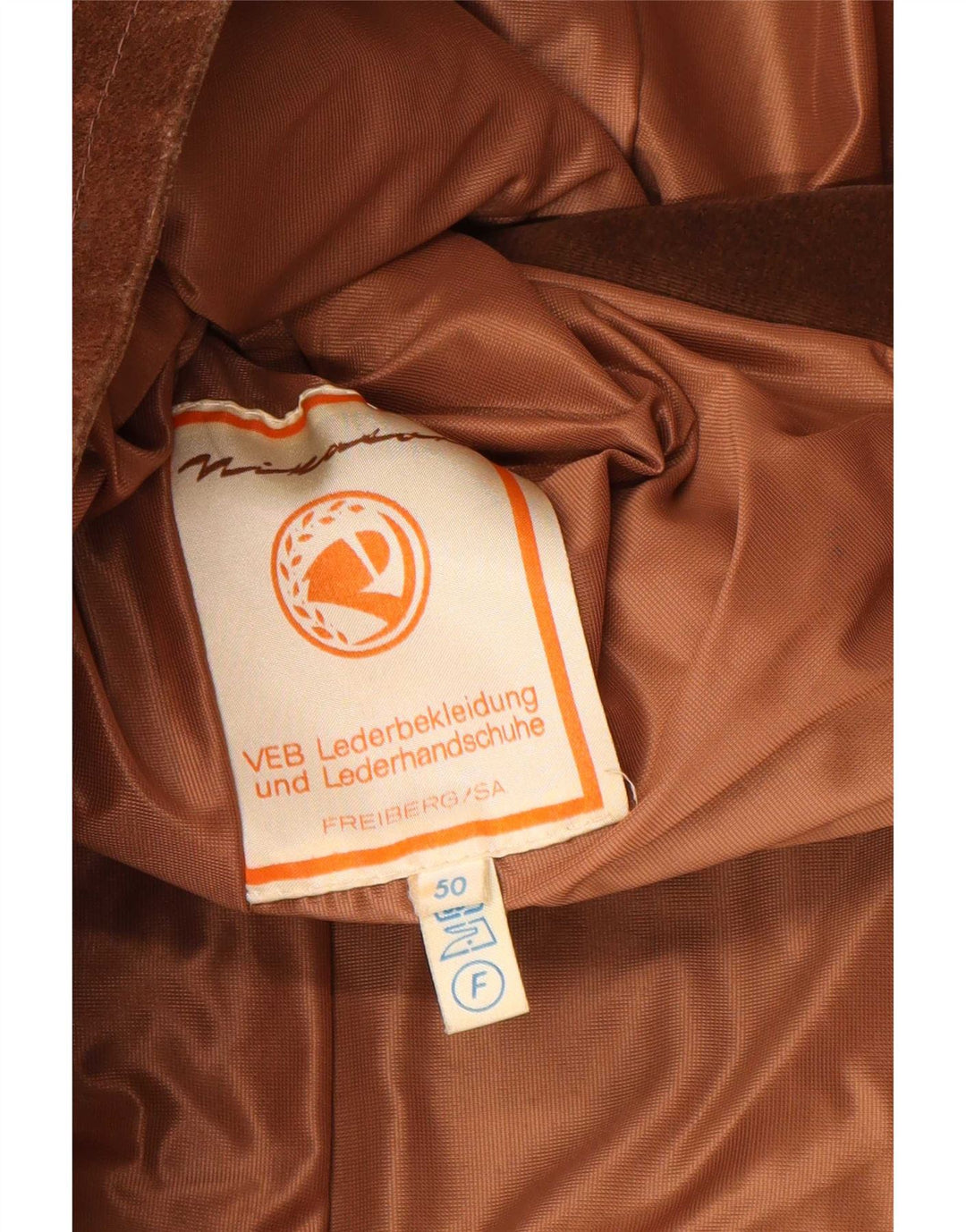 Soprabito vintage da uomo in pelle scamosciata EU 50 grande in pelle marrone