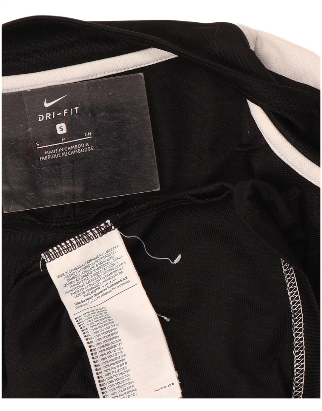 Giacca da tuta da uomo Nike, piccola, nera, in poliestere color block, sportiva